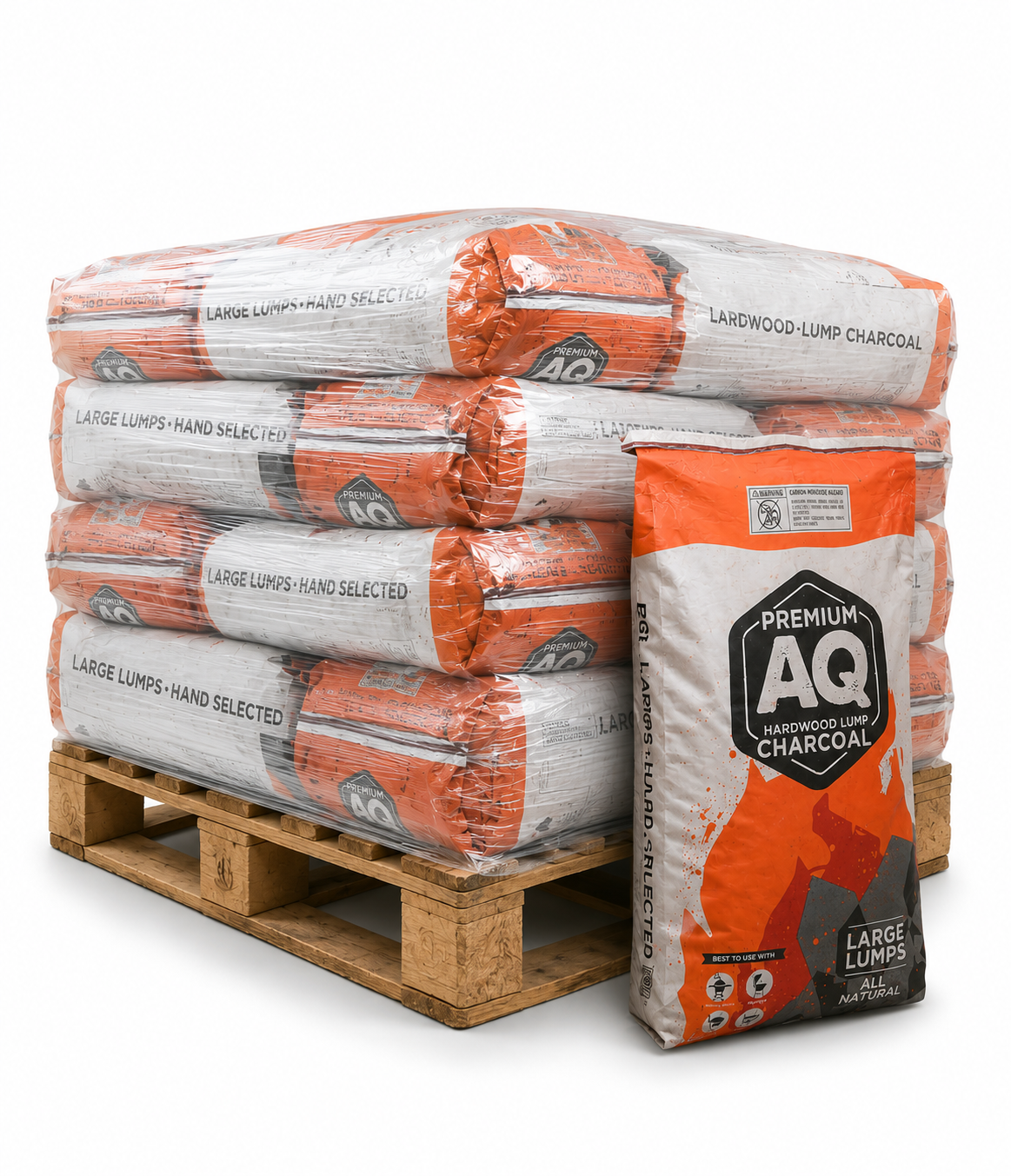 35 lbs - 20 Bag Pallet AQ Hardwood Lump Charcoal